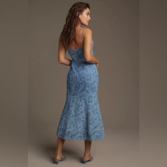 NWT Elliatt Denim Jazz Midi Dress with Elegant Design size XS - Picture 2 of 11